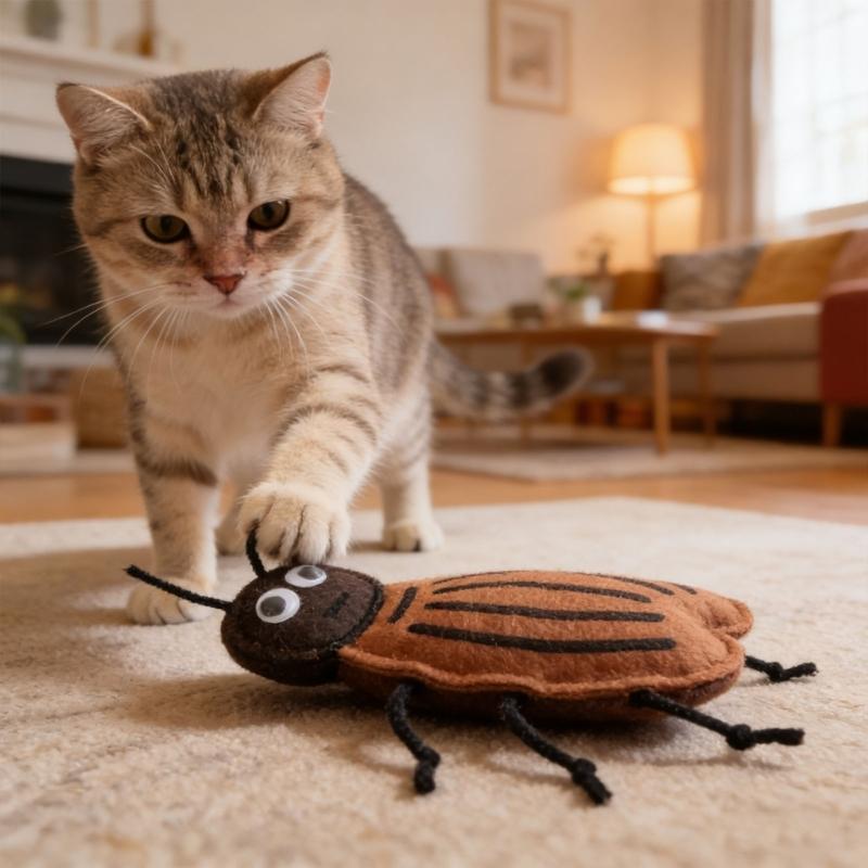 Kleine gefilzte Kakerlaken Katzenspielzeug Für das Spielen im Haus Hilft, Langeweile zu reduzieren und die Aktivität von Katzen zu fördern