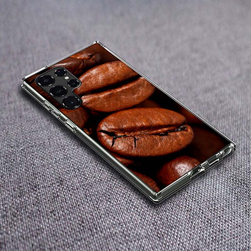 Newly Baked Coffee Beans Phone Case For Samsung Galaxy S24 S23 S21 S20 FE S22 S26 Ultra S25 Edge S10 Plus Cover Clear TPU Capa S