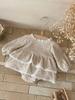 Summer 2026 Korean Style Infant Ruffle Romper - Long Sleeve Princess Print