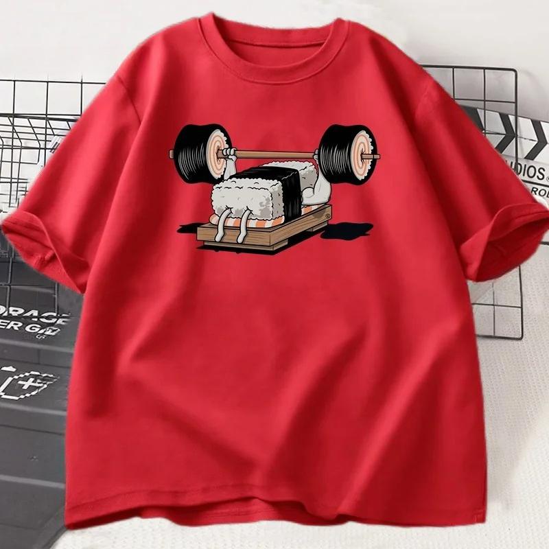 Sushi Gym T Shirt Funny Unisex Summer Harajuku ONeck Short Sleeve Tshirt Sportswear Print Tshirt Streetwear Clothing