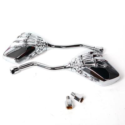 Espejo retrovisor universal para motocicleta, scooter, con envío gratuito, modificación de calavera, sombra de cráneo, par de 8 mm