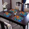 1PC Bohemian Vintage Style Linen Placemats, Abstract Art Print, Rectangular Table Mats for Dining, Kitchen