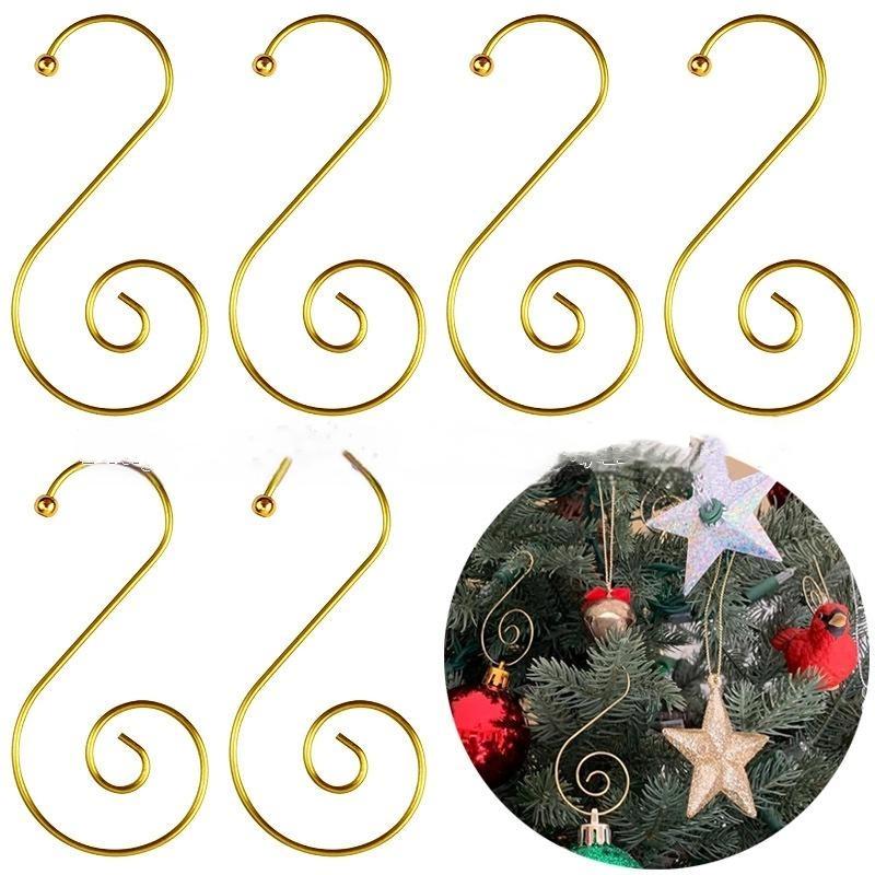 12/20Pcs/Set Party Supplies Christmas Decoration Hanger Hooks Xmas Tree Hook S Shaped Metal Hook