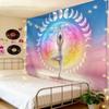 Yoga Moon Phase Tapestry, Chakra Lotus Mandala Wall Hanging, Bedroom Yoga Room Meditation Home Decoration