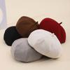 Autumn Winter Women'S Beret Hat Solid Color Korean Style Painter Cap Fashion Casual All-Match Headwear Accessories New