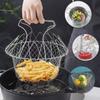 1PC Frying Basket Stainless Steel Foldable Multifunctional Drainer Basket Home Frying Strainer Kitchen tools