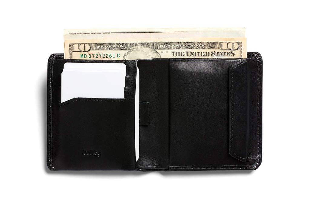 Bellroy Coin Wallet (Holds Approximately 8 Cards and Unfolded Bills, Magnetic Coin Pocket) (Black - RFID)