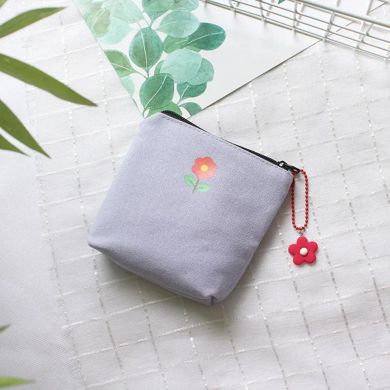 2024 Women Girl Flower Canvas Sanitary Pad Organizer Tampon Storage Holder Organizer Napkin Storage Bags Cosmetic Pouch Case