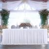Delicate Pearls Tulle Table Skirt For Weddings Easy Assembly Table Drape Decorative Table Cloth for Formal Occasion Setup