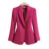 2025 Women's Slim Fit Pink Blazer: Fashionable, Age-Reducing One-Button Professional Suit for Autumn