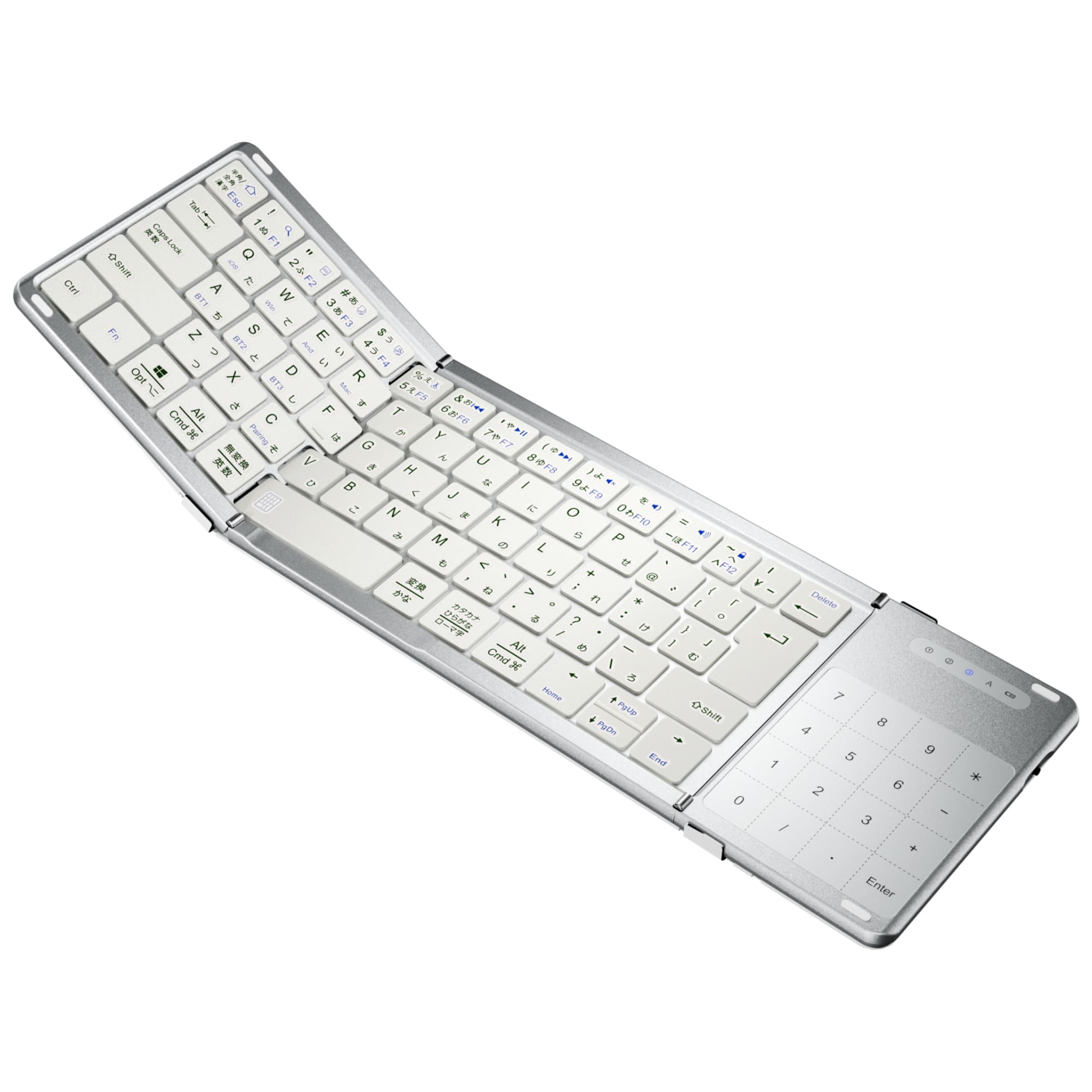 

Latest EWIN Wireless JIS Japanese Standard Layout Keyboard First Touchpad Numeric Keypad Simultaneous Connection of Three Compatible with Lightweight білий