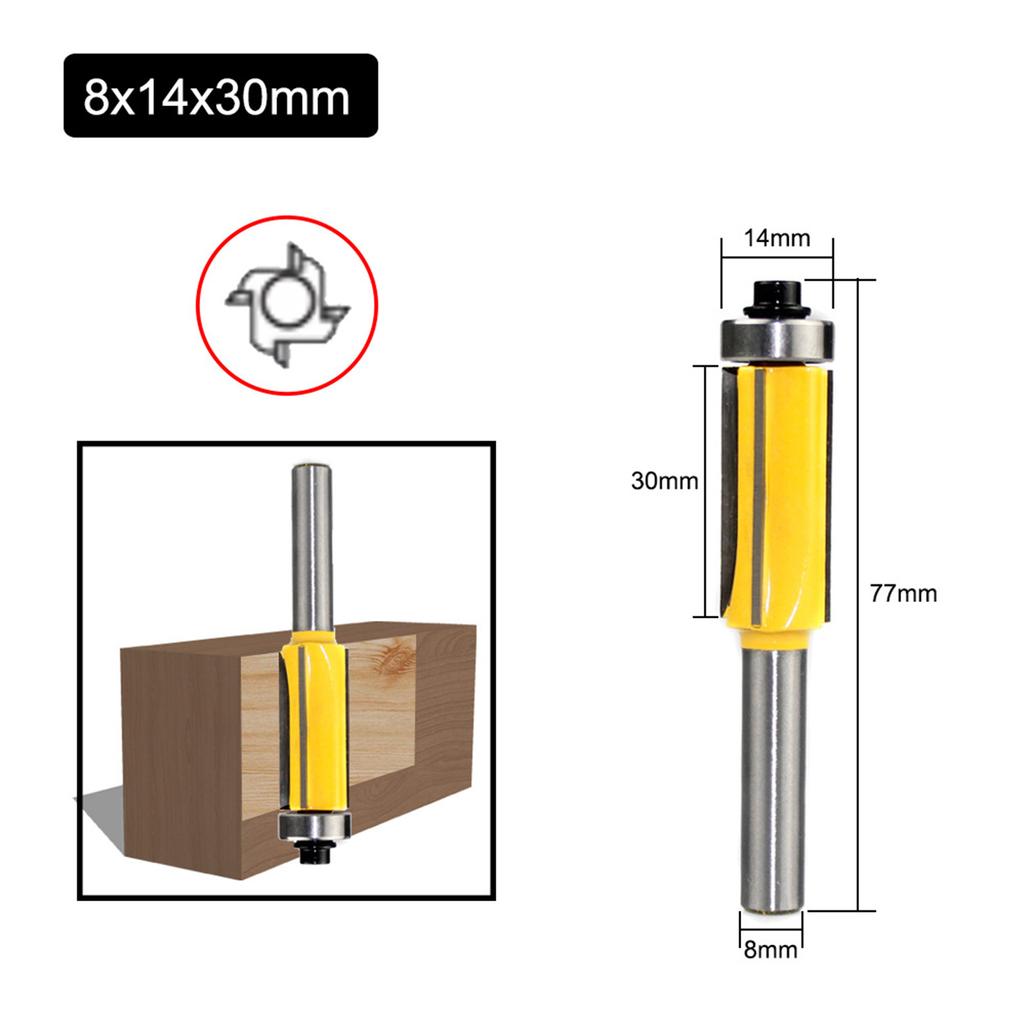 3Pcs 4 Flute Router Bit Cemented Carbide Accurate Smoothly Trimming Woodworking Router Bit