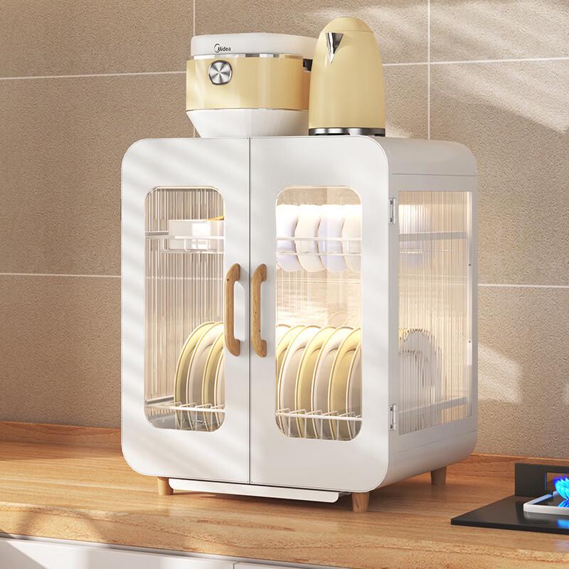 Double-Layer Dustproof Countertop Dish Cabinet
