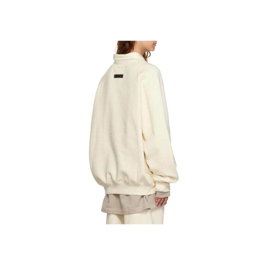 Fear of God Essentials FW22 Eggshell Solid Color Pullover Fleece Hoodie Women Hoodies Eggshell-White FOGE-FW22-367