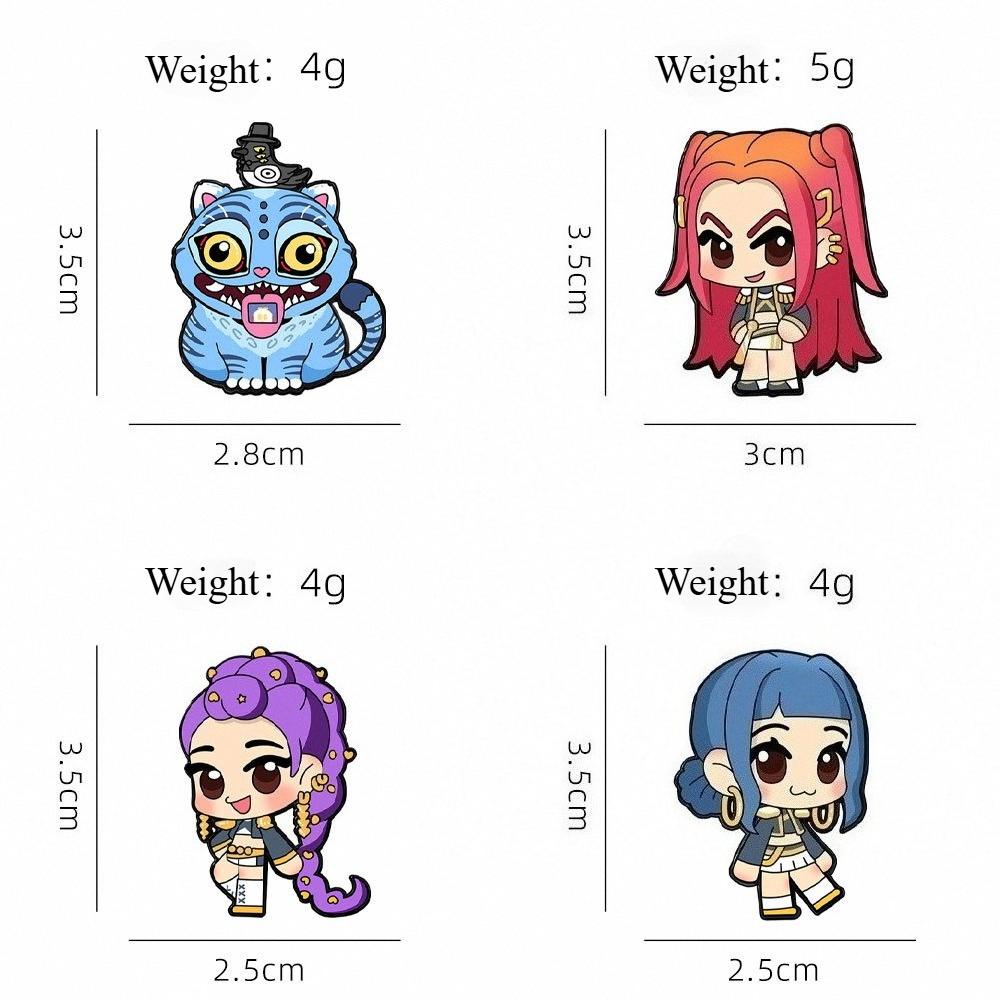 Demon Hunter KPop Girl Group Metal Pin Anime Merch Zinc Alloy Brooch Durable Collectible Cosplay Fashion Accessory