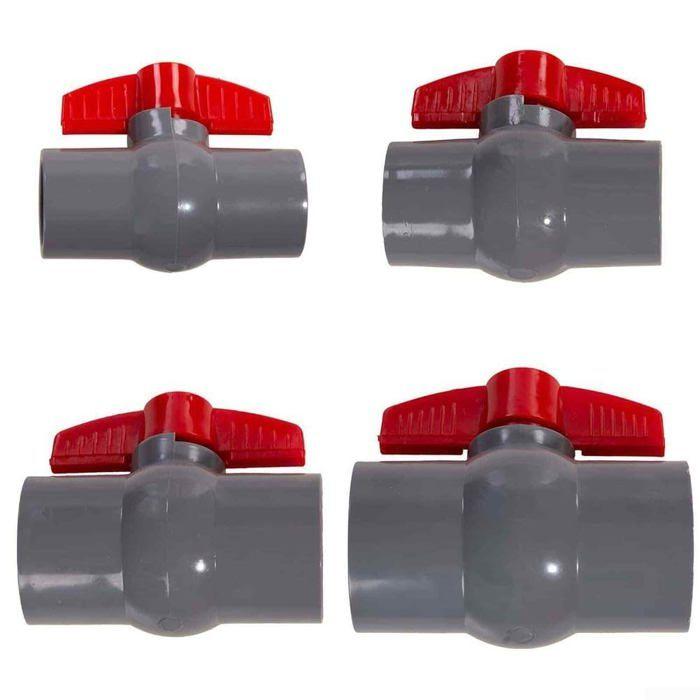 Robinet à boisseau sphérique PVC 20 mm - douille adhésive coulissante, entrée solvant / sortie compression
