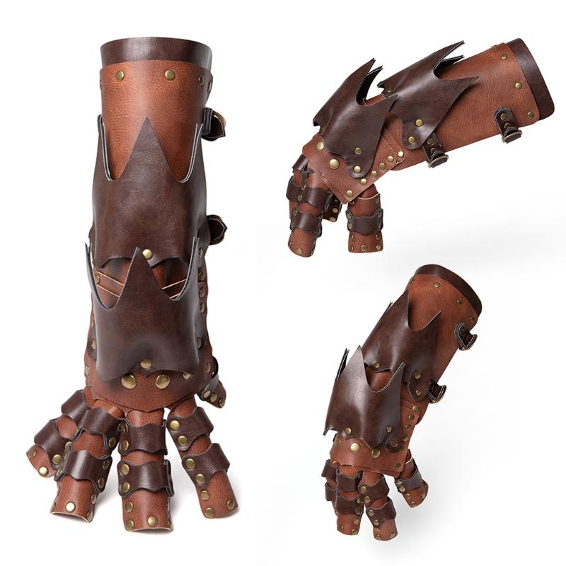 Mechanische Handschuhe Vintage Verzierungen Rechte Hand Handschuhe Steampunk Lederhandschuhe Halloween Cosplay Party Requisiten