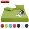 Waterproof Mattress Cover Fitted Bed Sheet with Elastic Band Anti-slip Adjustable Mattress Protector Double Fitted Sheet for Bed