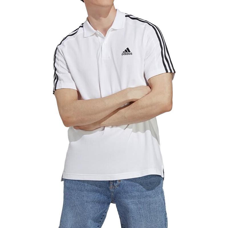 adidas Polo Shirts Men's White Polo Collar Moderate Straight Fit IC9312