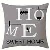 Fashionable and Simple Black and White Gray Geometric Pattern Printing Pillowcase Sofa Cushion Cover Home Room Decoration