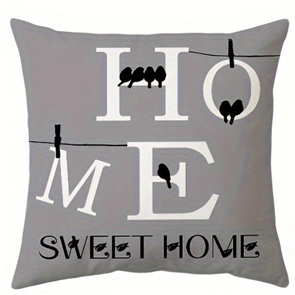 Fashionable and Simple Black and White Gray Geometric Pattern Printing Pillowcase Sofa Cushion Cover Home Room Decoration