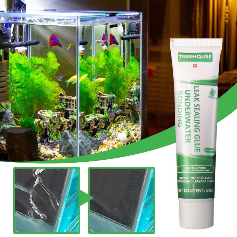 Aquarium Sealant Clear 60ml Aquarium Repair Adhesive Waterproof Adhesive Sealant For Repairing Leaks Strong Adhesion Underwater