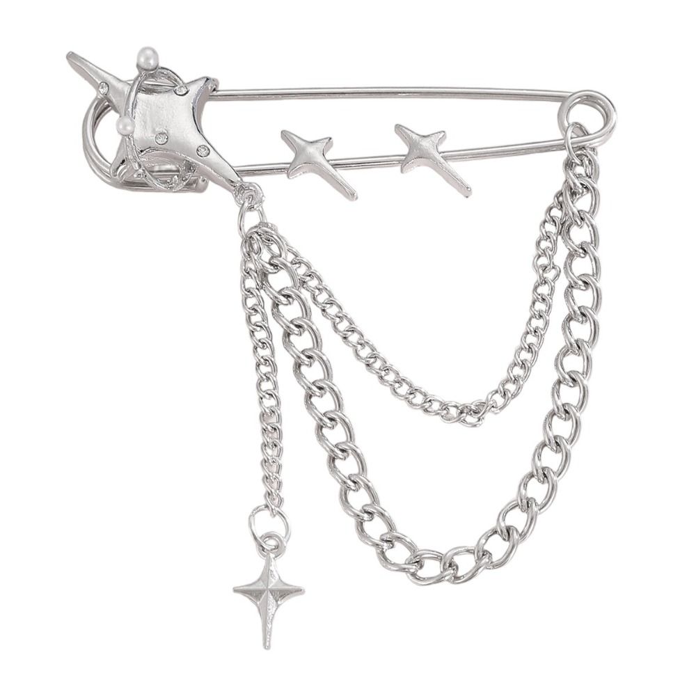 Metal Chain Tassel Chain Pin Butterfly Design Lapel Pin Chain Pendant Brooches Wedding Party