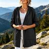 Women's Waterproof Windproof Hooded Jacket Lightweight Zip Front Outdoor Raincoat Casual Long Sleeve Windbreaker