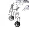 Moon Phase Crescent Star Earrings - Celestial Gothic Witchcraft Style