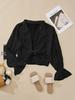 Long-Sleeve Bamboo Cotton Beach Cover-Up with Front Tie for Women