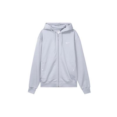 Therma-Fit Jednokolorowa Rozpinana Bluza Polarowa z Kapturem Casualowa Bluza z Długim Rękawem Męska bluza Wolf-Grey FB7116-012