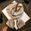 Natural Real Silk Scarf Women  Bandana Scarves Wrap Kerchief Mulberry Spring Fashion Luxury High Quality Hijab 14*145Cm