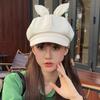 Girls Beret Subculture Rabbits Ear Painter Hat Artist Hat Gift for Halloween Rabbits Ear Decorated for Holiday