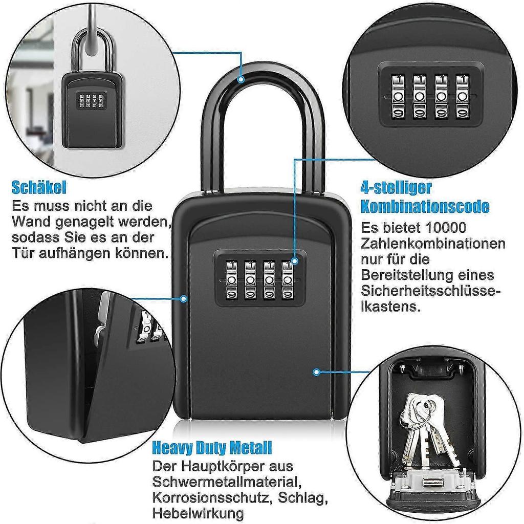 Key Safe With Hanger, [newest] Waterproof Key Box Outdoor Key Box, Combination Key Safe For Home, Garage, School