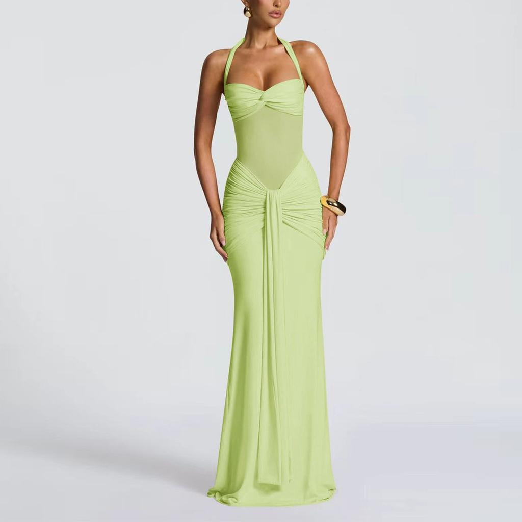 Elegancka Modna Seksowna Dopasowana Sukienka Bez Pleców Dla Kobiet