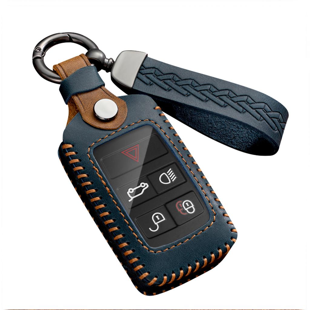 New Leather Car Key Case Remote Control Protector Cover for Land Rover Range Rover Sport Evoque Velar Discovery 5 2018 2019 2020