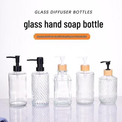 Frasco Dispenser de Vidro Transparente para Sabonete e Shampoo com Bomba