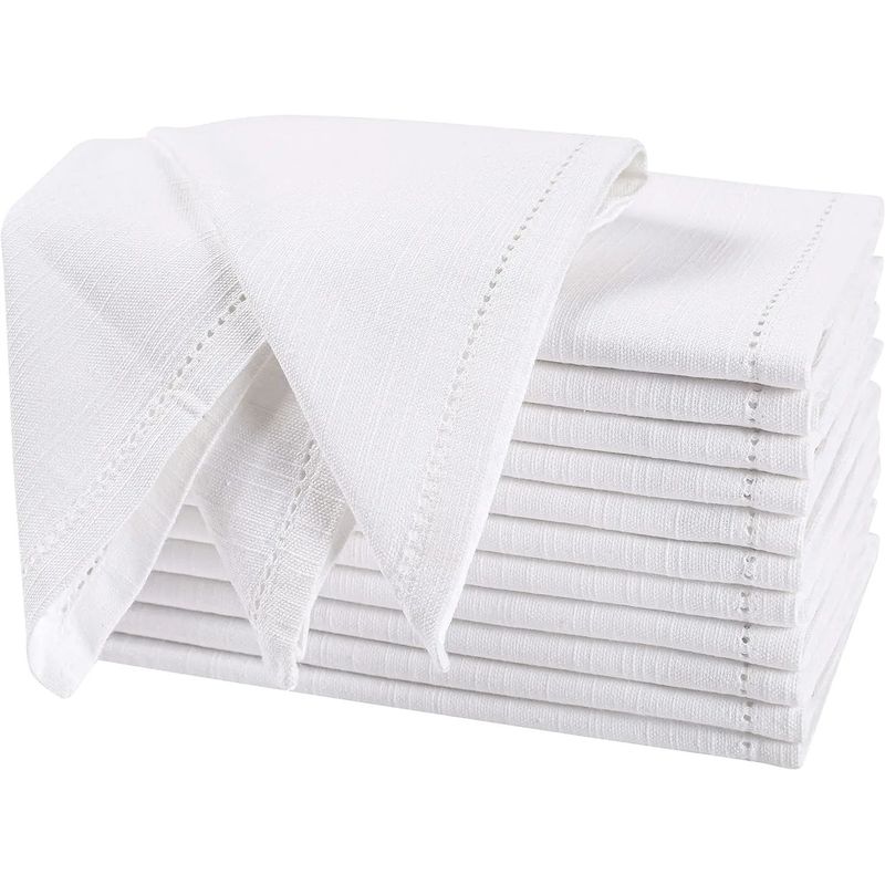 

Хлопково-льняные салфетки с рваным краем, салфетка из ткани с вырезами, свадебная, для западного ресторана, для дома, салфетка [Трансграничная поставка]] White 20*20cm