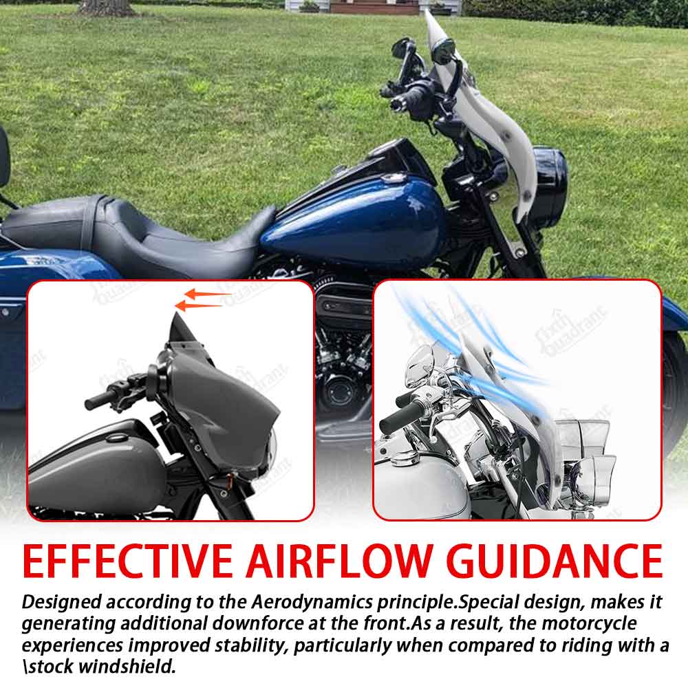 Motorcycle Part Wind Splitter Vented Windshield Fairing Wind Deflector Windscreen For Harley Road King Classic FLHRC/I 1998-2013
