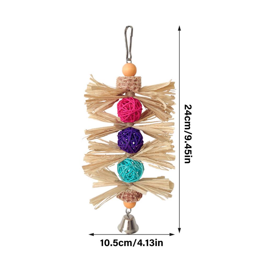 Pet Bird Chew Toy Natural Colorful Rattan Balls for Cockatiel Conure Cockatoos Teeth Grinding Toy for Cage