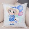 Cute Cartoon Girl and Cat Cushion Cover for Children Room Sofa Home Car Decor Lovely Child Pillow Case Plush Pillowcase 45x45cm