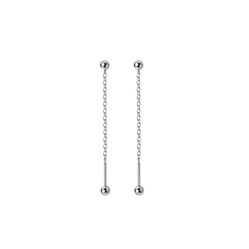 La Monada Tassel Women Drop Silver Earrings 925 Sterling Silver Fine Jewelry for Women Dangle Hanging Ball Earrings Chain