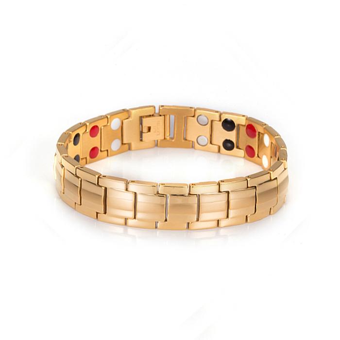 Black Bracelet Men Hand Chain Waterproof Health Germanium Magnetic Therapy Bracelet Male Benefits Stainless Steel Bracelets Mens