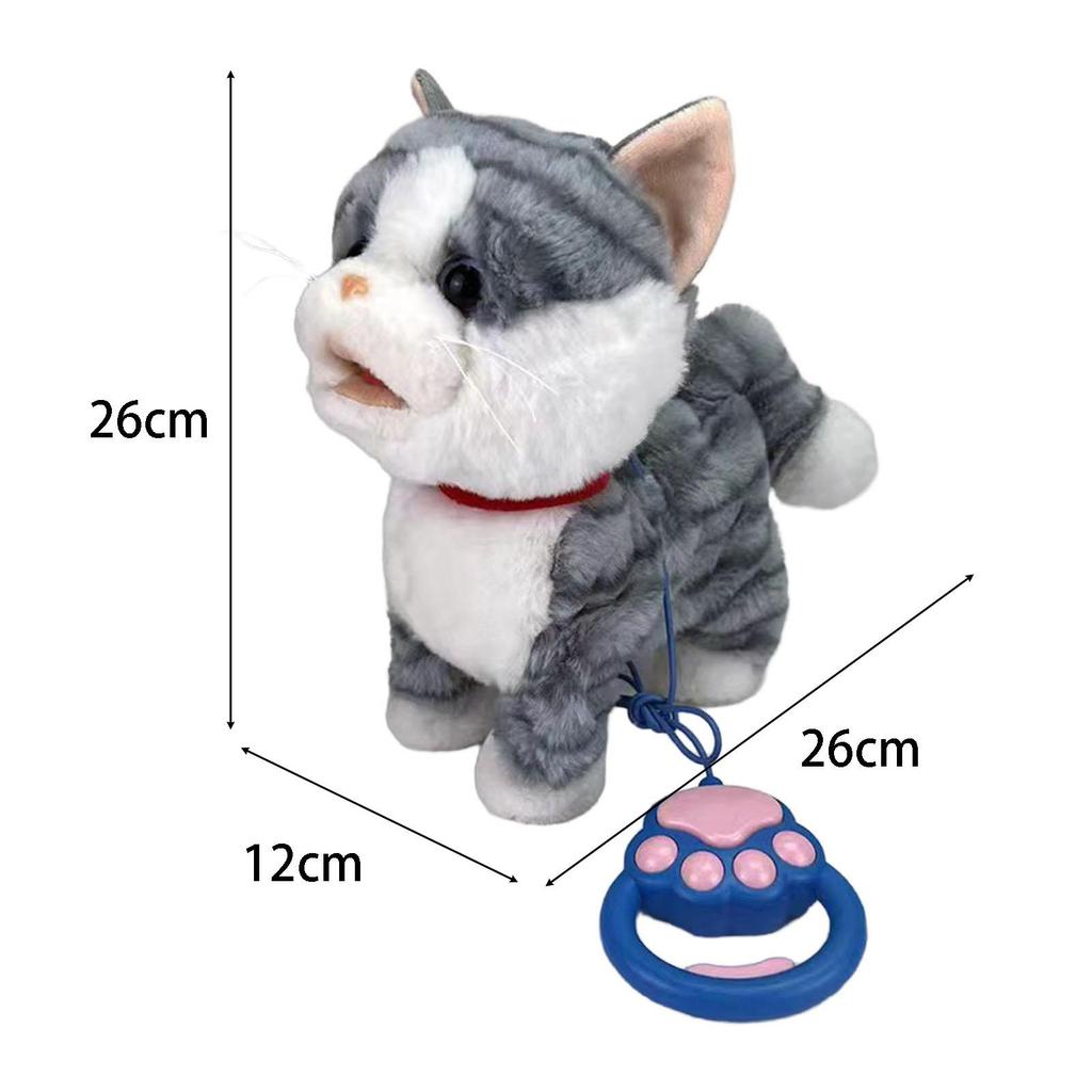 Elektrische Katzenfigur Niedliches Neuheit Kuscheltier Plüschtier für Schlafenszeit-Freund Feiertagsparty-Mitgebsel Kinder Kleinkind Spielzeug Geburtstagsgeschenk