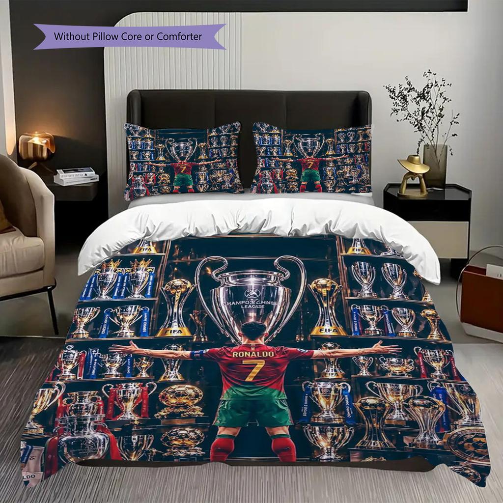 Cristiano Ronaldo Champions Legacy Glory Triumph Threepiece Set Without Core 1 Duvet Cover 2 Pillowcase Without Core Duvet Cover And Pillowcase