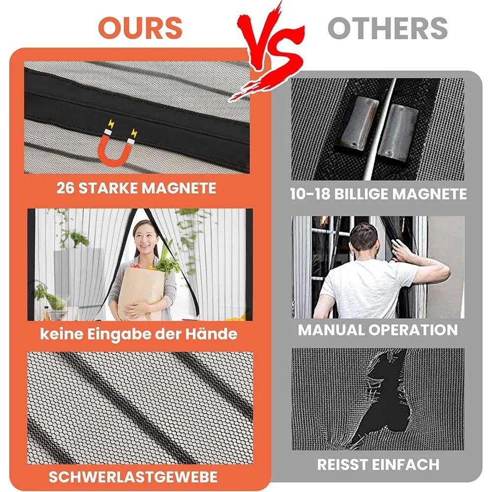 Summer Magnetic Door Curtain - Mosquito Resistant, Soft Yarn Mesh, Multiple Sizes, Easy Install for Home