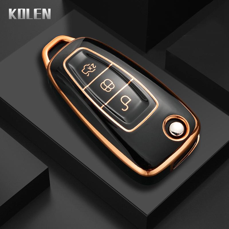 

Новый чехол-накладка из ТПУ для автомобильного пульта ключа для Ford Ranger C-Max S-Max Focus Galaxy Mondeo Transit Tourneo Custom Защитник Бесключевой чёрный