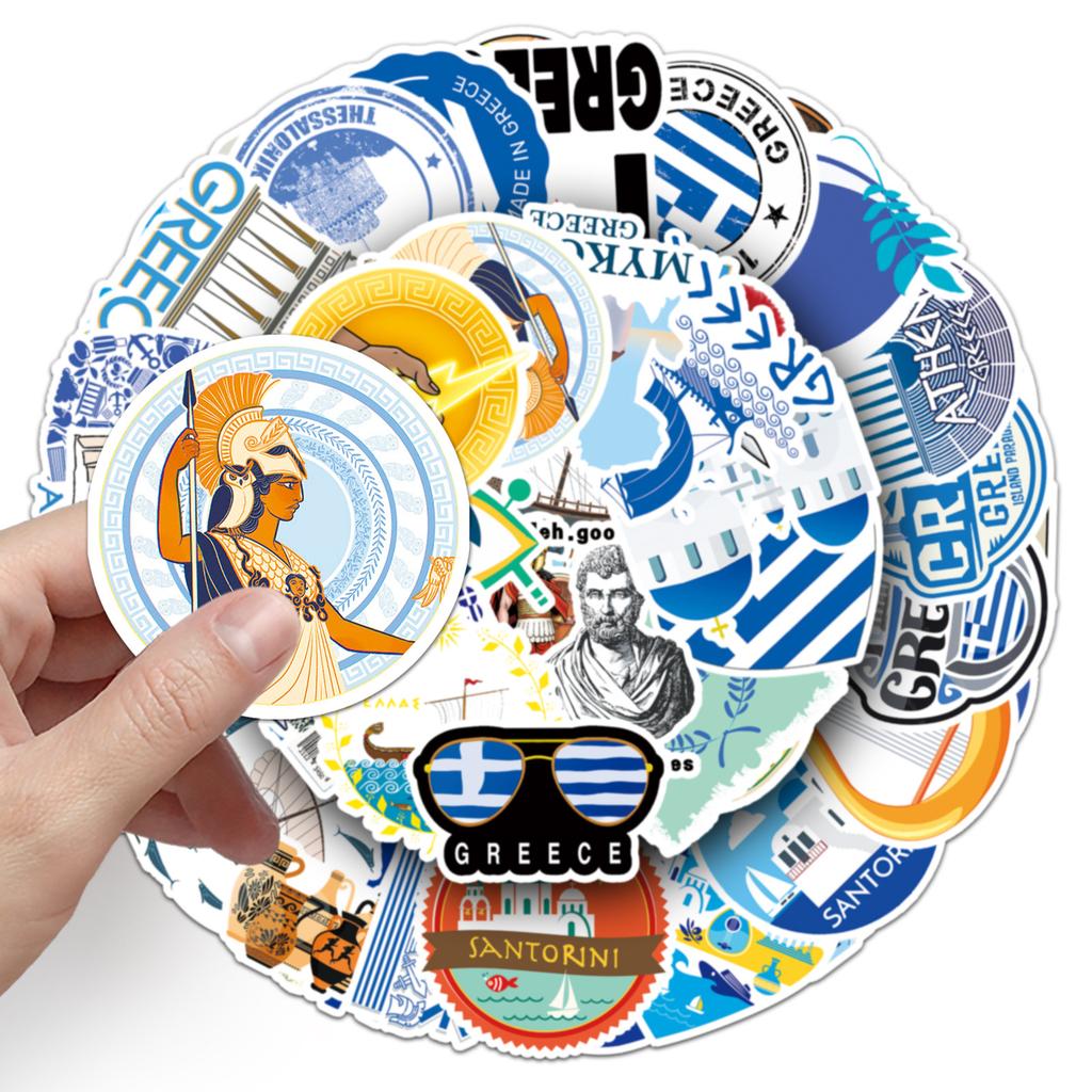 50 Griechische Graffiti Personalisierte Outdoor Reise Guka Kreativ DIY Handyhülle Kofferaufkleber Wasserdicht