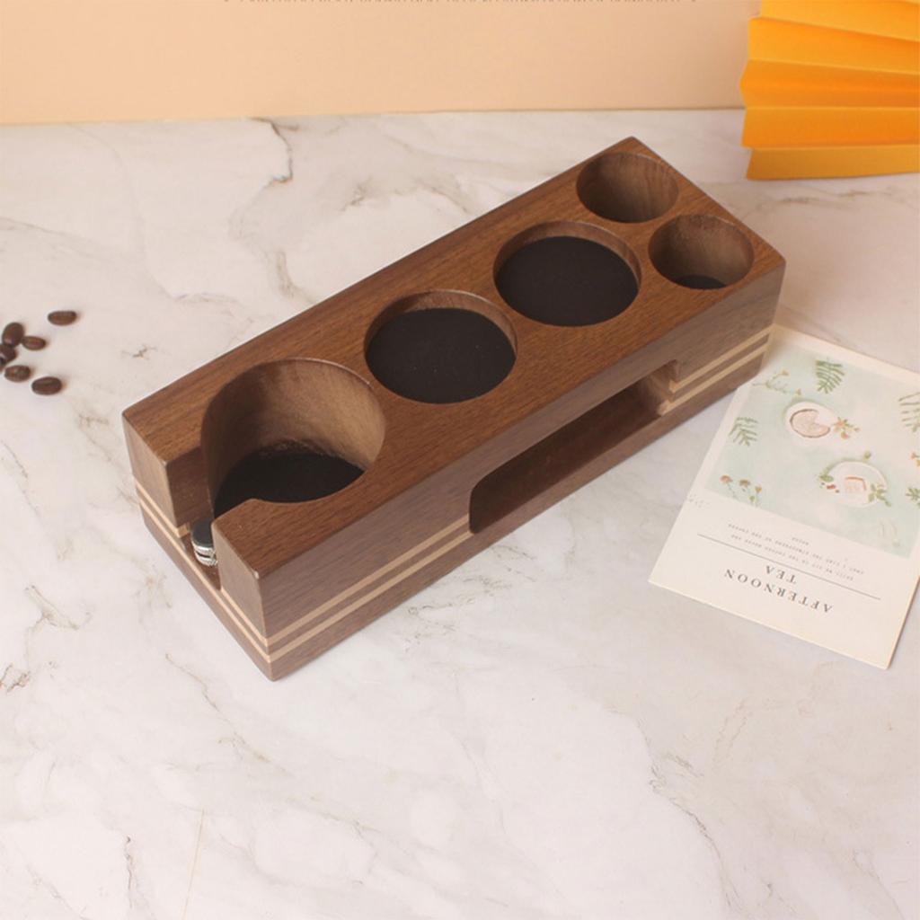 51/58mm Coffee Tamper Station Portafilter Holder Wooden Base Stand Espresso Tamper Mat For Espresso Accessories