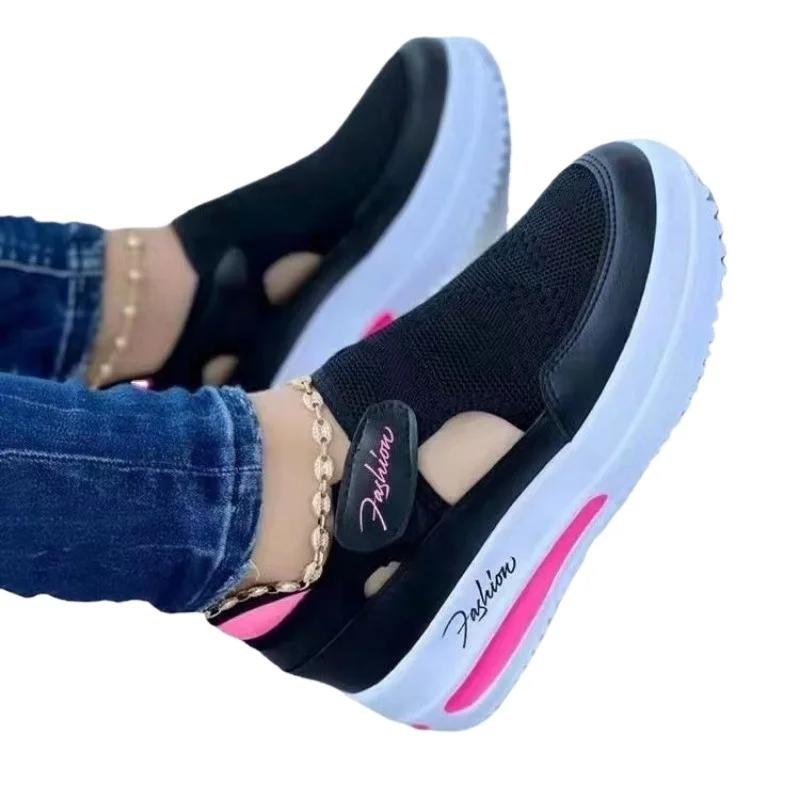 Scarpe da Donna di Alta Qualità Scarpe Vulcanizzate da Donna Moda Punta Rotonda Taglie Forti Platform Scarpe Casual da Esterno